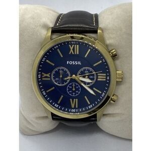Fossil BQ2095 Men\'s Black Leather Analog Blue Dial Quartz Genuine Watch VK330 Amazon.com: Fossil Men main image 4